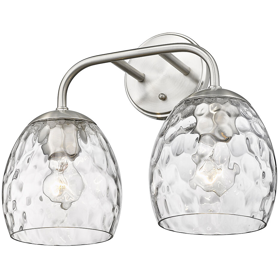 Gallos 2 Light 15.13 inch Brushed Nickel Vanity Light Wall Light